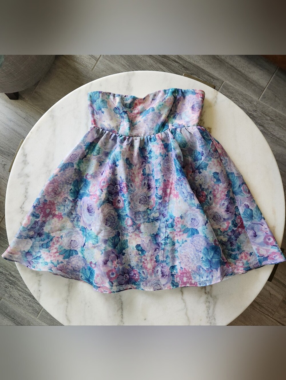 Selkie The Cupcake Strapless Pastel Floral Dress Size MEDIUM